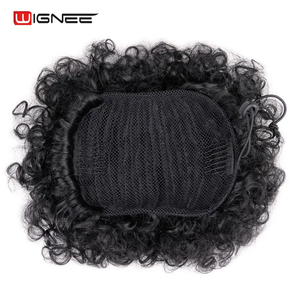 Wignee высокотемпературные синтетические волокна кудрявые шиньон булочка шиньон эластичные поддельные классические средства наращивания волос для черных/белых женщин