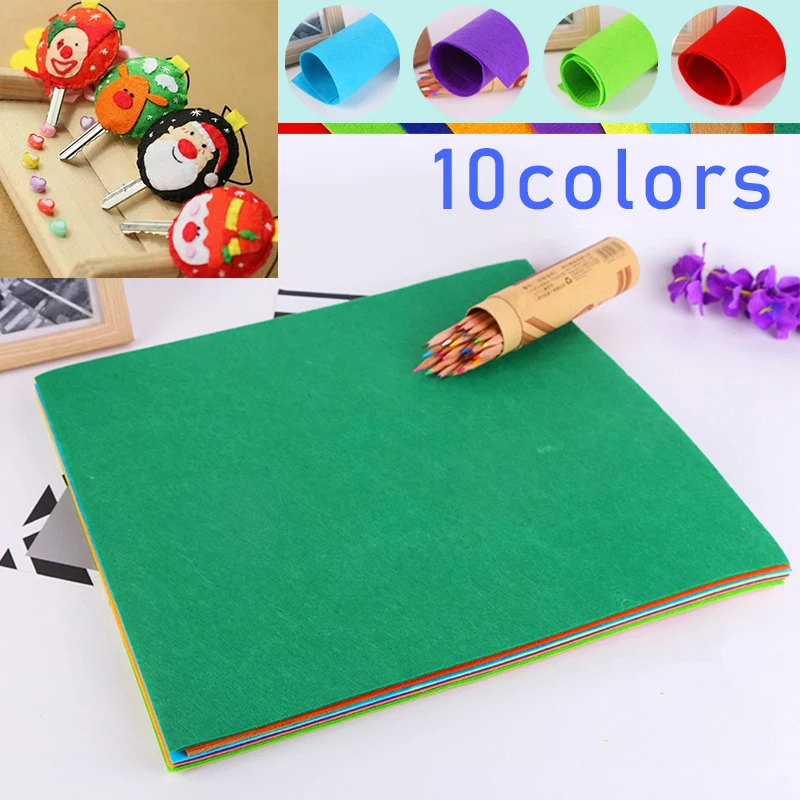 10 Color Soft Nonwoven Fabric Sheets 40*46cm DIY Craft Patchwork Handwork Cloth handworking accessories