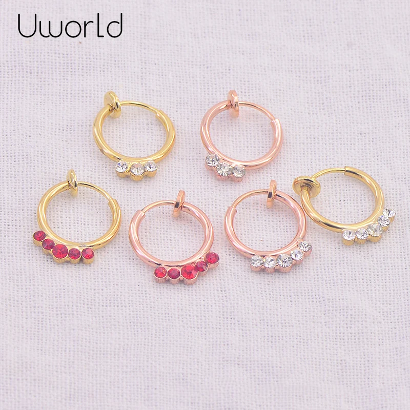 Punk Women Stealth Clip On Earrings No Hole Clip Earrings Crystal Ear Cuff Spring Clip Helix Ring Hoop Diy Rhinestone Jewelry Hoop Earrings Aliexpress