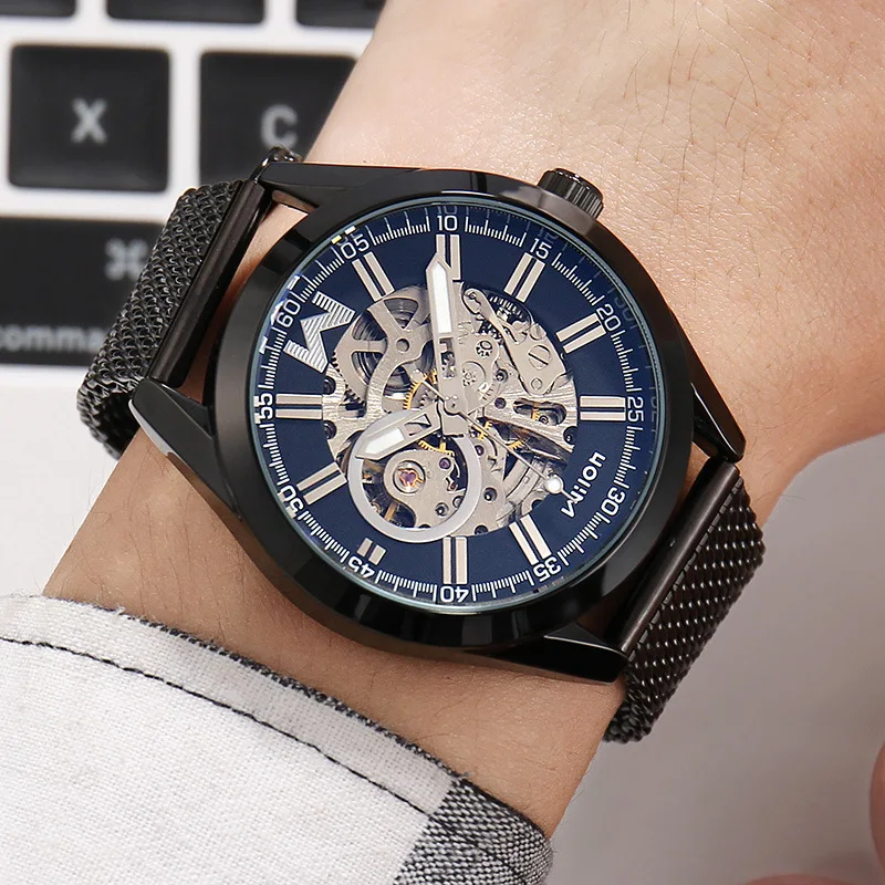 

Fully Automatic Analog Watch Hollow out MEN'S Watch Fashionable And Stylish Watch Business Casual Hot Selling