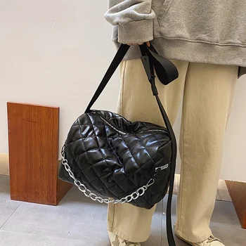 

Large Capacity Diamond Pattern Chain Bag Trendy Korean All-matching Fashionable Shoulder Tote Bag Women's 2020 Internet Hot New
