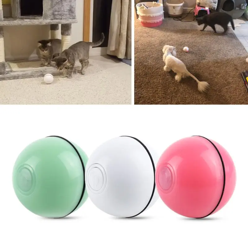 Игрушка для кошек, светодиодный светящийся шар, зарядка через usb, умные забавные игрушки для кошек, автоматические катающиеся шарики