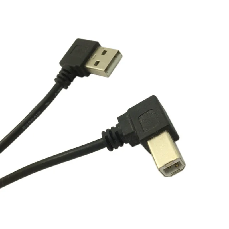 

USB 2.0 Right Angled Type A Male to Type B Left 90 Degree Cable for Printer 0.5m