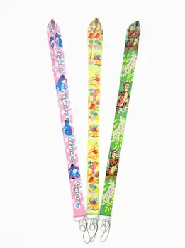 

100 PCS Tigger&Pooh Eeyore Donkey key lanyards id badge holder keychain straps for mobile phone Wholesale Free Shipping