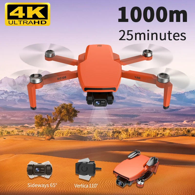 2021 SG108 / Pro Новый 4K Drone 2 Ось Gimbal Профессиональный Камера 5G Wi-Fi GPS 28 мин Время полета