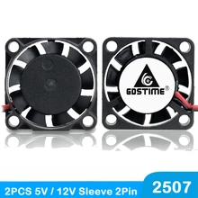 Gdstime – ventilateur de refroidissement 5V 12V DC, 25mm x 7mm, sans balais, 2 pièces, radiateur 2507, 25x25x7mm