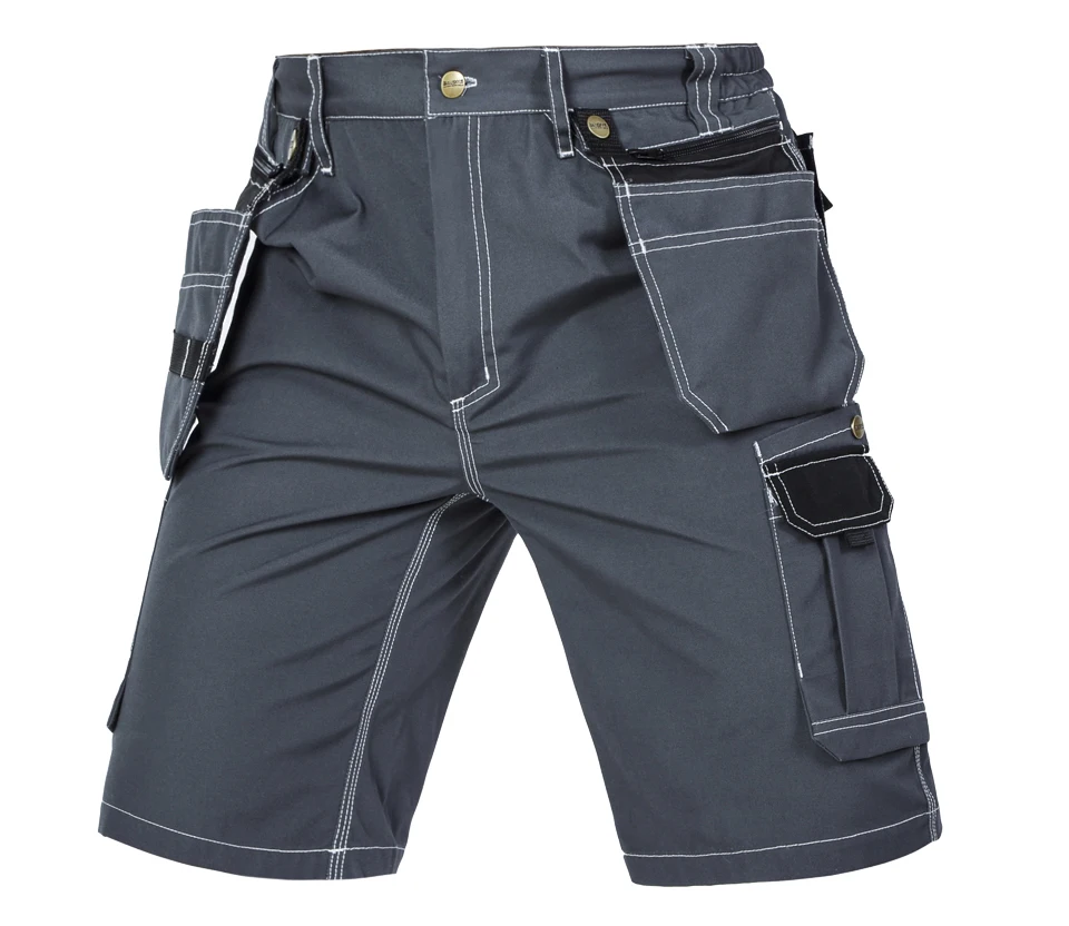 Bauskydd Спецодежда 219 черные/серые мужские рабочие брюки защитная Рабочая одежда шорты Мульти-инструмент карманы комбинезоны летние