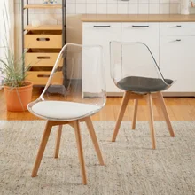 Vermelho Net Cadeira de Plástico Cadeira de Jantar Home Mesa de Acrílico Transparente Negociação Lazer Fezes Encosto Cadeira De Madeira Maciça كنب اصليه