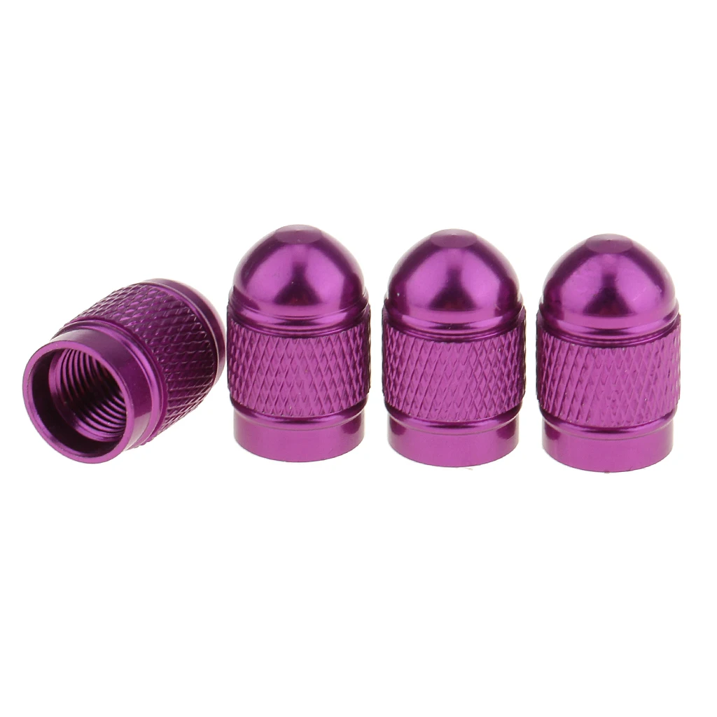 4x Aluminum  Car Auto Wheel Truck Easy Screw On Tire Cover Caps Purple