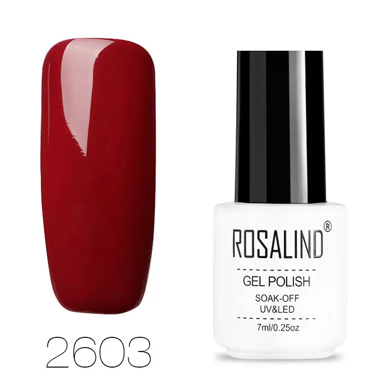 ROSALIND классический сплошной Цвет гель лак для ногтей все для маникюра ногти маникюр Топ База Набор дизайн ногтей гель лаки - Цвет: RC2603