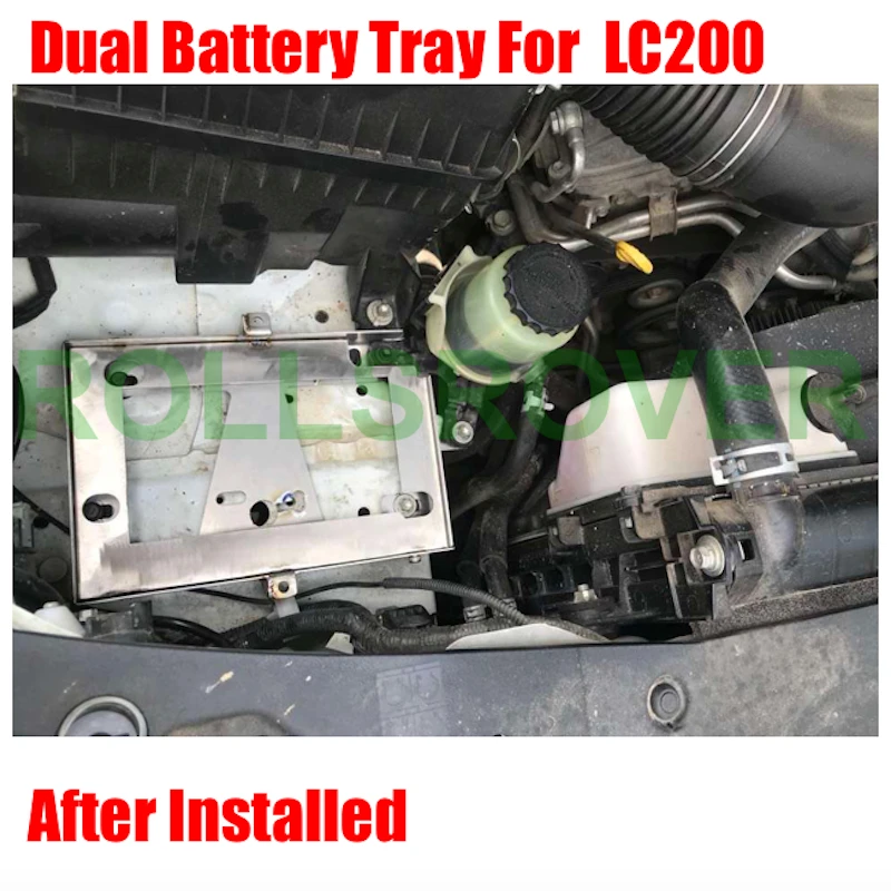 롤스로버 스테인리스 스틸 듀얼 배터리 트레이 클램프, LC200 LC 200 4.0L 4.6L 배터리 홀더 키트