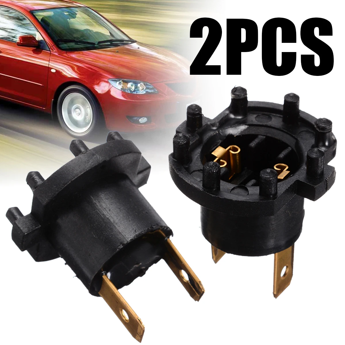 2pcs Headlight Bulb Black Color Socket Holder For Kawasaki Er6f 2012/