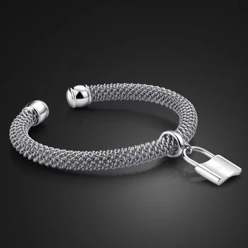 

Fashion 100%solid 925 sterling silver bracelet woman thick heart-shaped pendant bracelet genuine silver lock bracelet wholesale