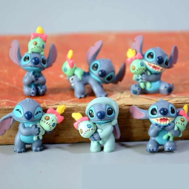 6Pcs/Set Disney Anime Lilo and Stitch figures Toys Lovely Stitch Hand With  Scrump Model Decoration Toys - AliExpress