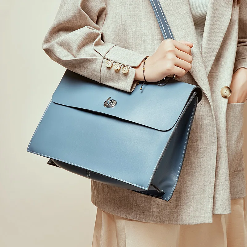 

Fashionable leather minimalist large volume mother pack, carry a one-shoulder lady's briefcase