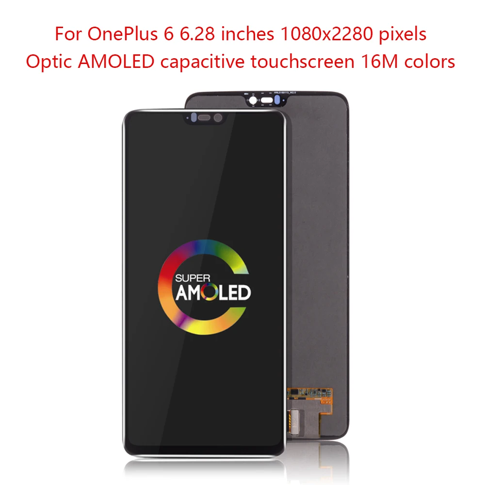 

6.28" AMOLED For Oneplus 6 LCD Display Touch Screen with Frame Digitizer Replacement For Oneplus 6 Screen For Oneplus 1+6 LCD