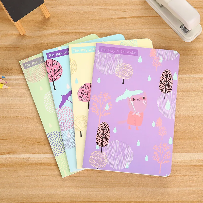 

4 piece/set Diary School notebook A5-30 sheets Kawaii notebook Cartoon diary Journal 9 styles available Notebook Gifts