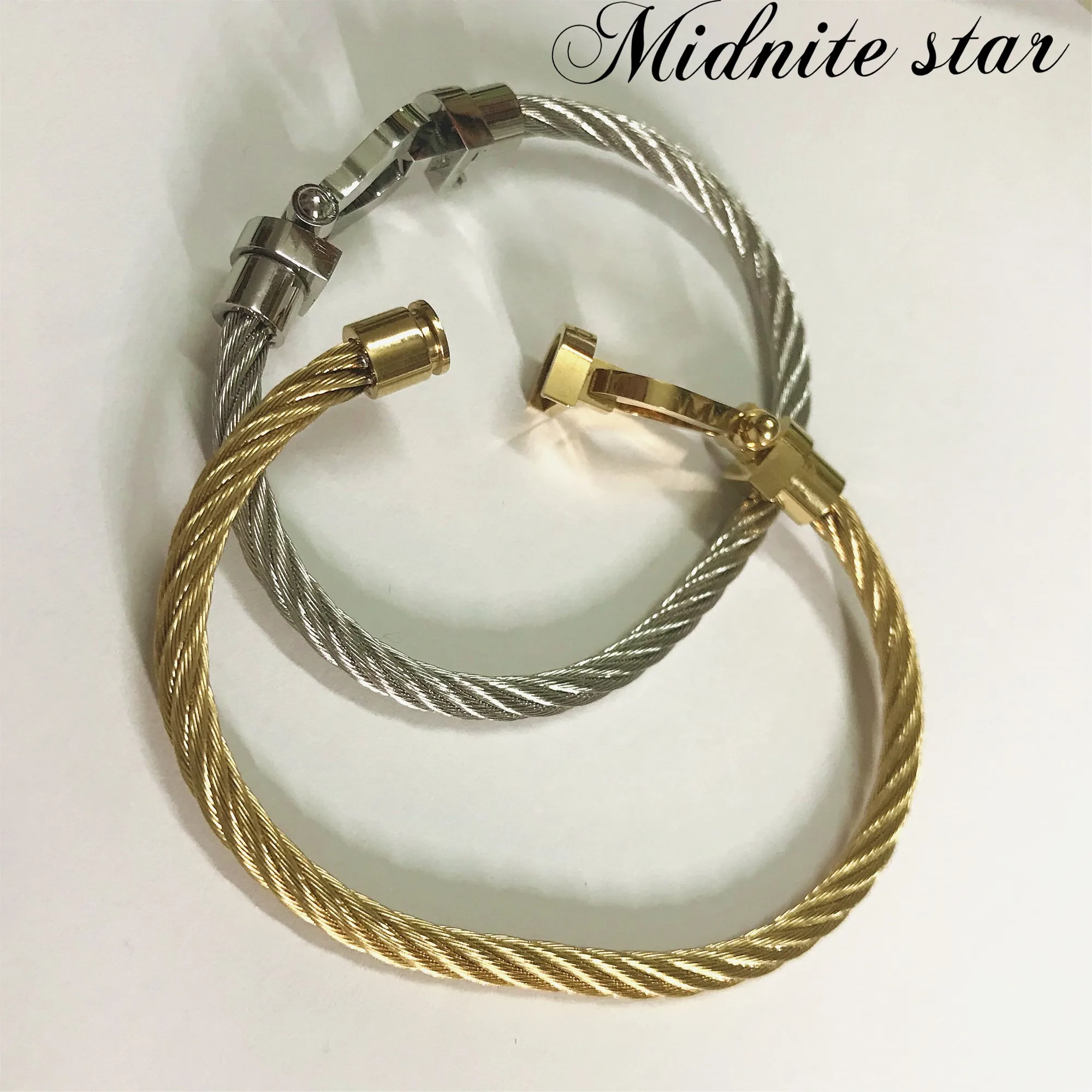 Два размера для влюбленных из нержавеющей стали U браслет с магнитной застежкой кабель провод браслет дизайнерский золотой цвет ювелирный бренд