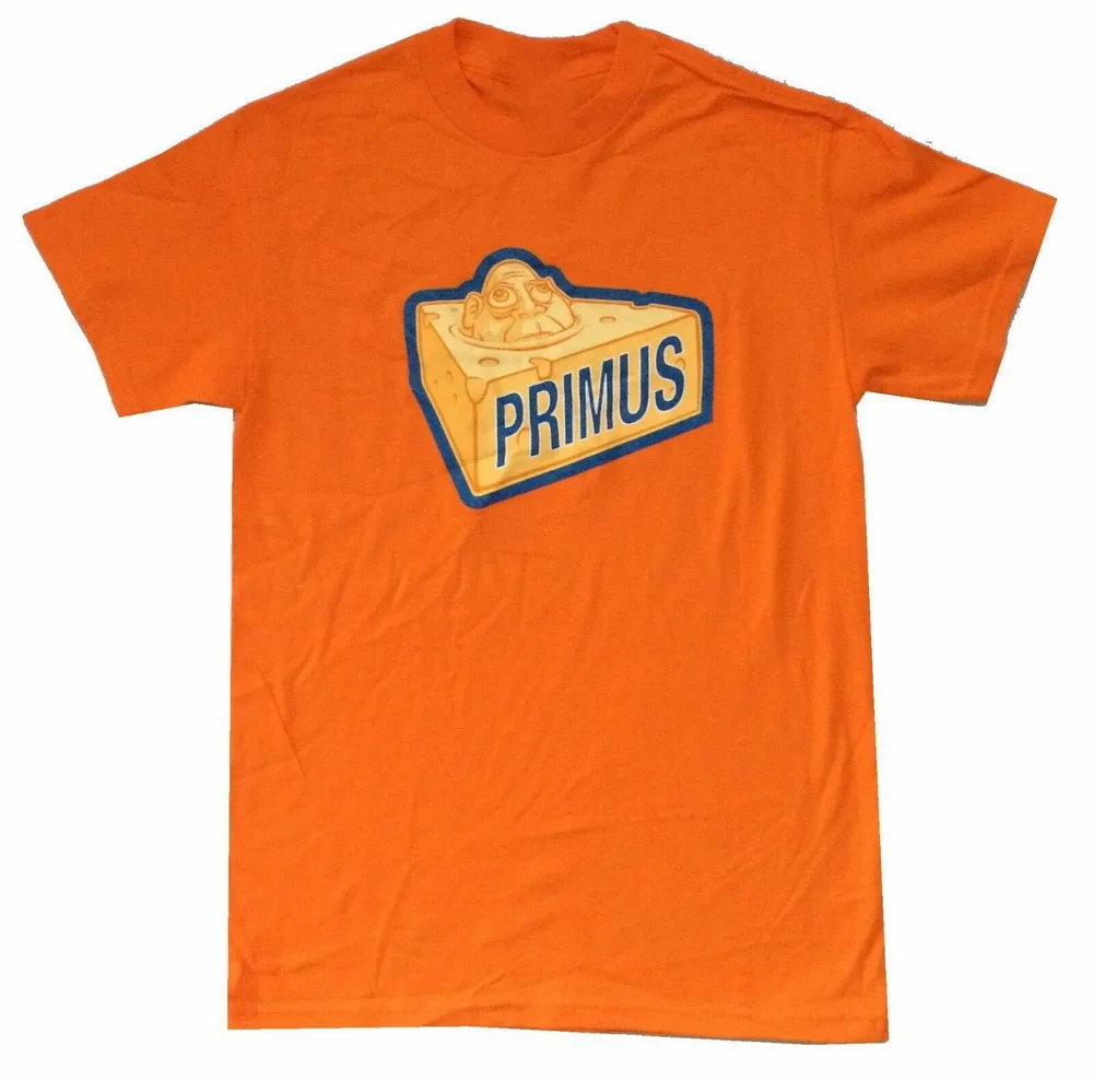 PRIMUS CHEESE HEAD SINGLE IMAGE ORANGE T-SHIRT SMALL NEW OFFICIAL LES CLAYPOOL Cotton Tee Shirt Popular |