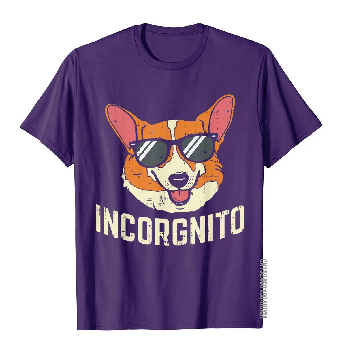 Incorgnito Shirt Funny Welsh Corgi Face Dog Pun Lover Gift T-Shirt__97A2657purple