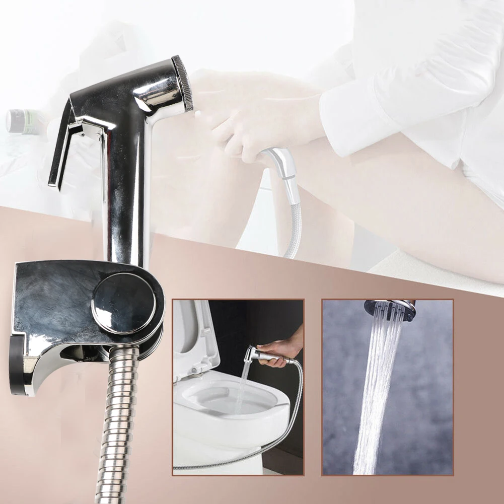 Useful Stainless Steel Toilet Bidet Tap Set Handheld Shower Bathroom