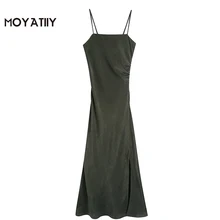 Moyatiy – robe mi longue verte pour femmes, tenue de soirée moulante, dos nu, sans bretelles, fermeture éclair latérale, mode 2022