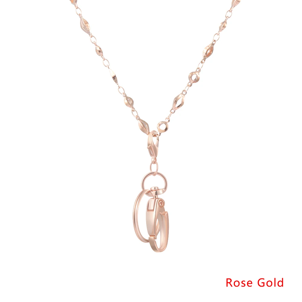 Rose Gold Металлический ID ремешок ожерелье Персонализированный значок держатель для ключей ожерелье цепочка розовое золото бусина массивные ювелирные изделия Shellhard геометрический - Окраска металла: Rose Gold