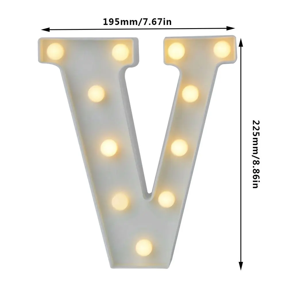 Английская буква V светильник 3D Настенный ночной Светильник домашний декор для свадьбы, дня рождения