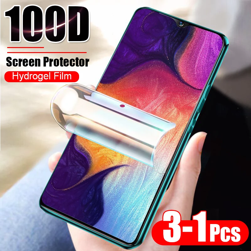 3 шт. защитный 100D гидрогель пленка для samsung Galaxy A10 A20 A30 40 A50 A60 A70 A7 A8 2018 M10 M20 Экран на