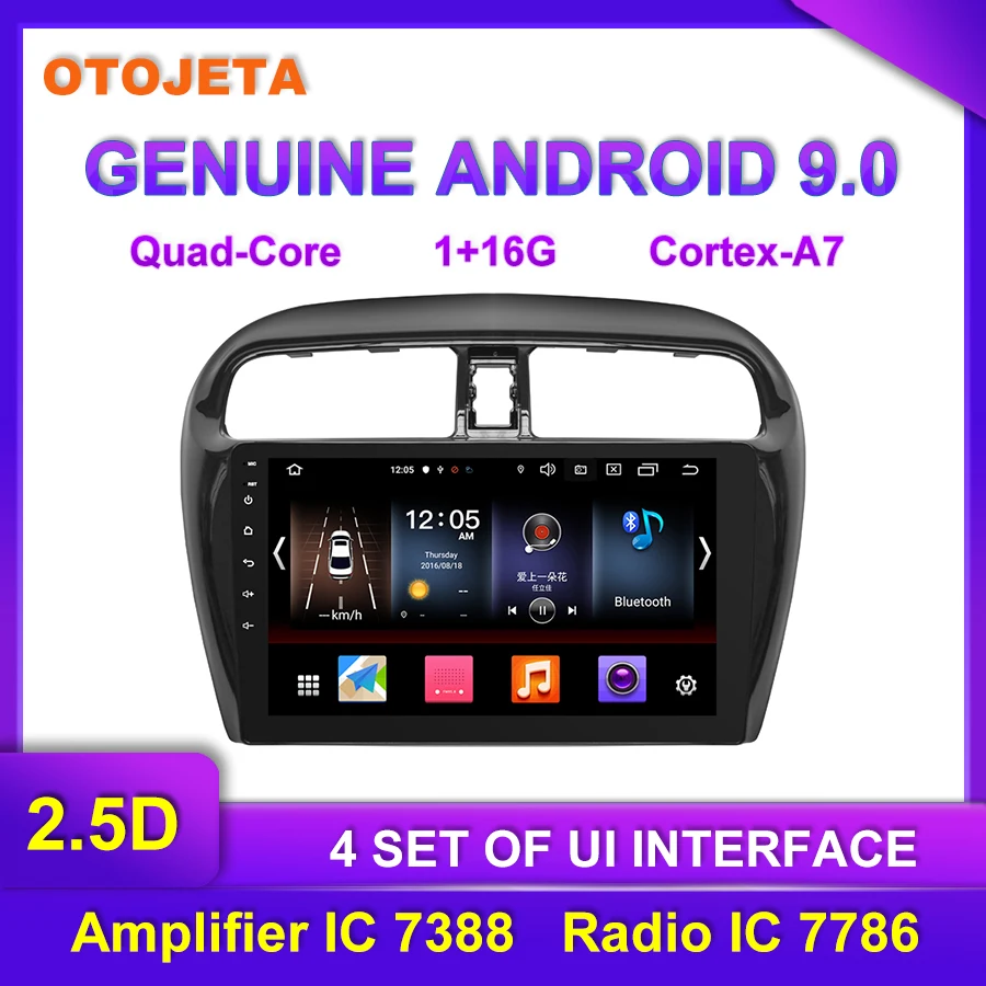 

Factory direct sale OTOJETA Android 9.0 Car Multimedia Radio For 2012 Mitsubishi MIRAGE GPS Bluetooth Navigation tape recorder