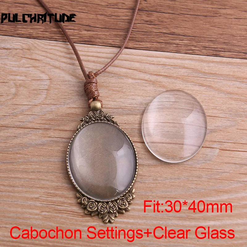 20Pcs 30*40MM Oval Antique Colour Zinc Alloy Cameo Cabochon Pendant Trays Bases