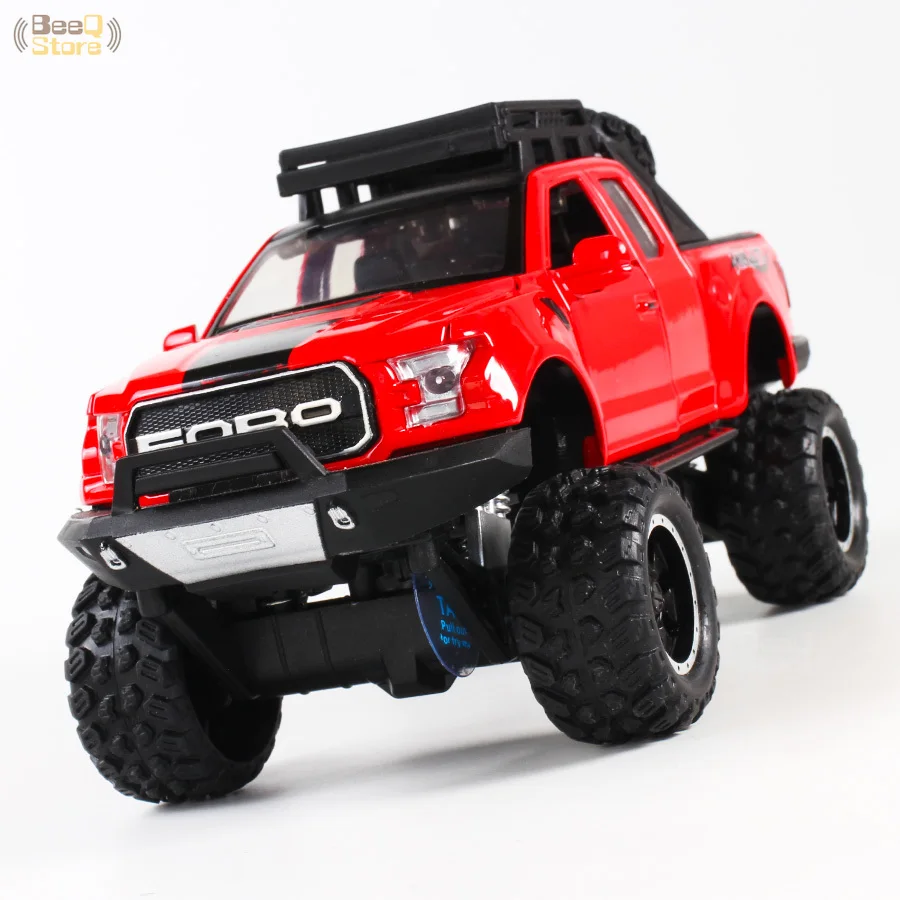1:32 Сплав автомобиль для Ford F150 Raptor пикап игрушка Diecasts игрушечный Транспорт модель автомобиля звук и светильник и раздвижной автомобиль горячее колесо