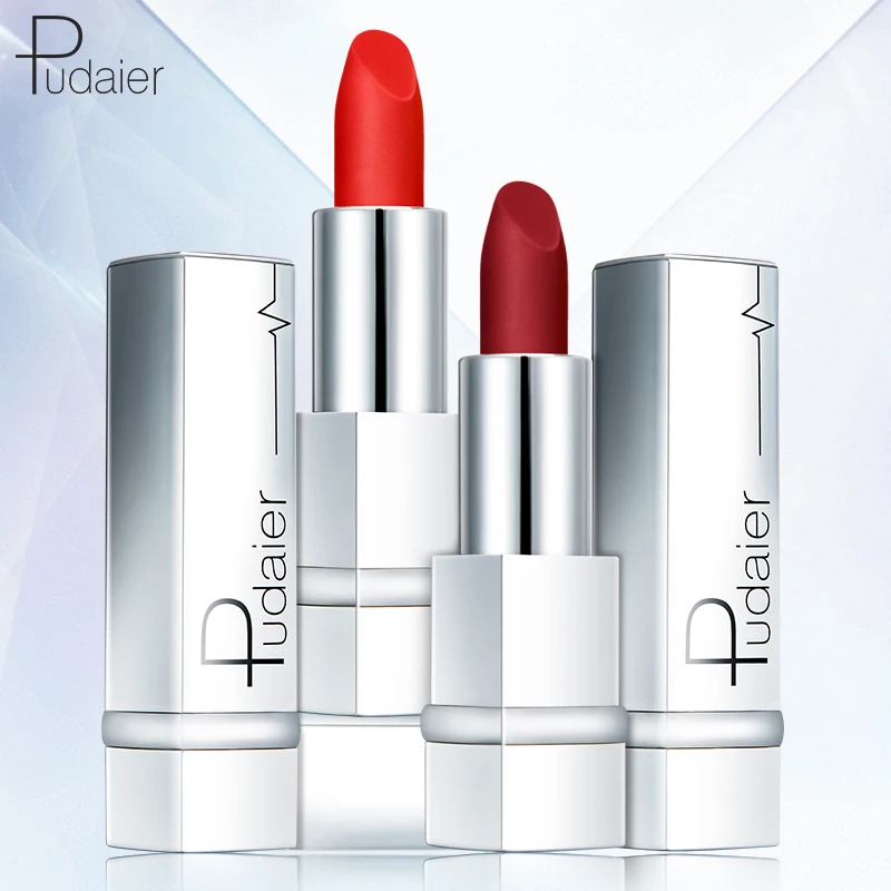 

Pudaier Sexy Velvet Matte Lipstick Natural Color Rich Cosmetic Makeup for Women Long Lasting Matte Lip Stick Official Product
