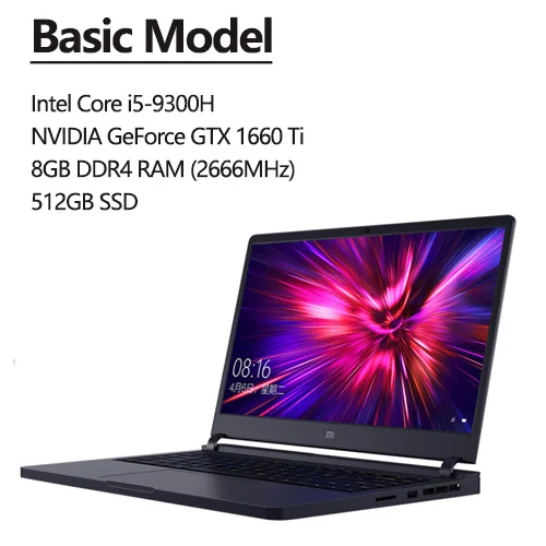 Basic Model Xiaomi mi Ga mi ng ноутбук 3 обновление i7-9750H/i5-9300H Hexa Core 144Hz GTX 1660 Ti/RTX 2060 6 Гб ram 512 ГБ SSD Global Windows 10 - Цвет: Basic Model