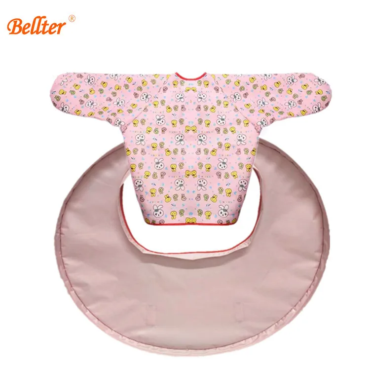 

Upgraded Solid Color Baby Autonomous Take Food Anti-Dirty Useful Product Children Feeding Bib Dining Chair around Pad Tray Overc