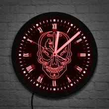 LED neón eléctrico Power Lineman, reloj de pared, reloj de pared Lineman, Calavera Journeyman y Vintage, calavera con sonrisa, reloj acrílico, luz de pared moderna