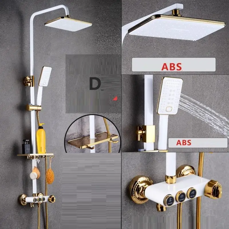 MODEL E Regadera Prysznic Doccia Conjunto De Dusch система Черный Painel Ducha Douche Do Banheiro Chuveiro Eletrico Душевая система для ванной комнаты - Цвет: MODEL E