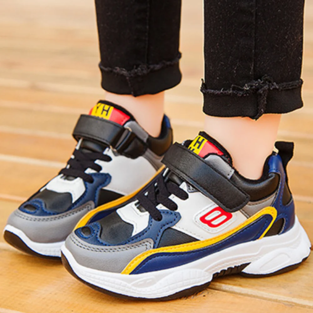 Kids Shoes Baby Boy Sneakers Off White Shoes Brand Fashion Running Sneakers Pu Leather Non-slip Children Shoes