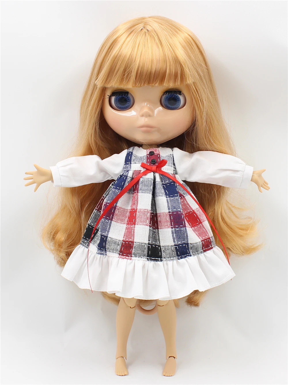 Neo Blythe Puppe mit blonden Haaren, brauner Haut, glänzendem, süßem Gesicht und Custom Gelenkkörper 1