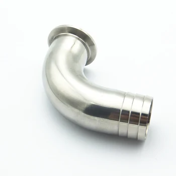 

1" 25mm OD Hose Barb 304 Stainless Steel Sanitary Ferrule 90 Degree Elbow Pipe Fitting For Home Brew Fit 1.5" Tri Clamp