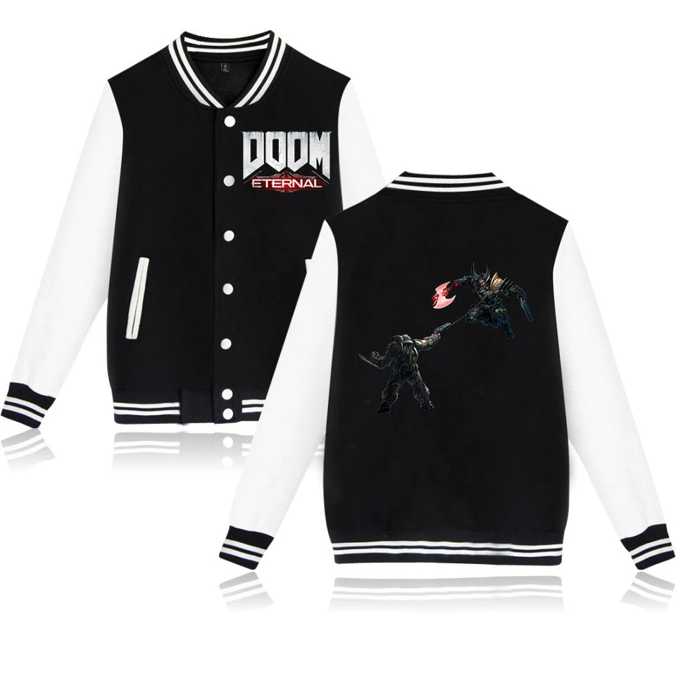 

2019 Hot Sale New Arrivals DOOM warrior Capless Hoodies Men's Baseball Jacket Large Size 4XL Moletom Masculino 4 Colors Hoodie