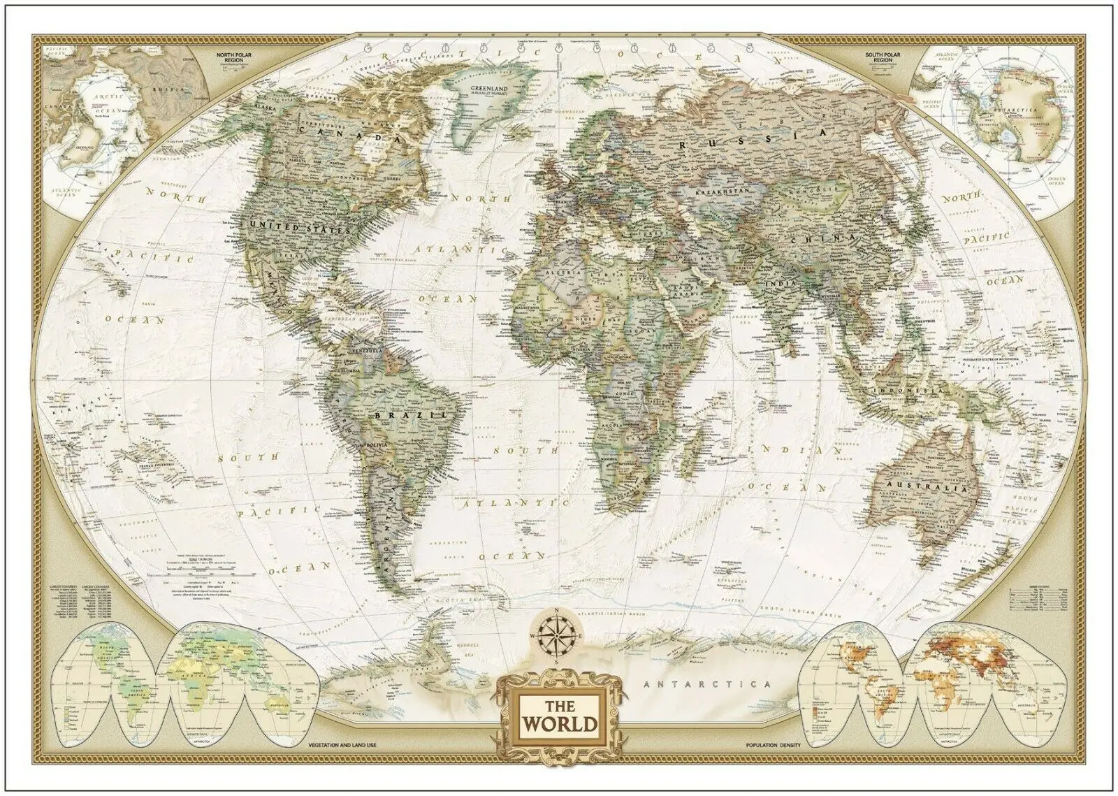 

Vintage World Map Art Home Room Art Wall Silk Print Poster