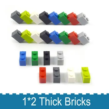 

1*2 Dot Thick bricks 100pcs multiple color Educational Creative DIY Bulk Building Blocks Set Compatible All Brands classic parts