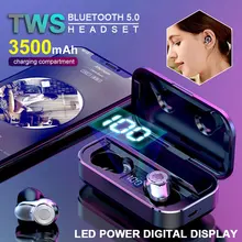 Наушники Caletop TWS Bluetooth 5,0, металлические Беспроводные наушники с супер басами, гарнитуры с дисплеем питания, зарядный чехол, спортивные наушники