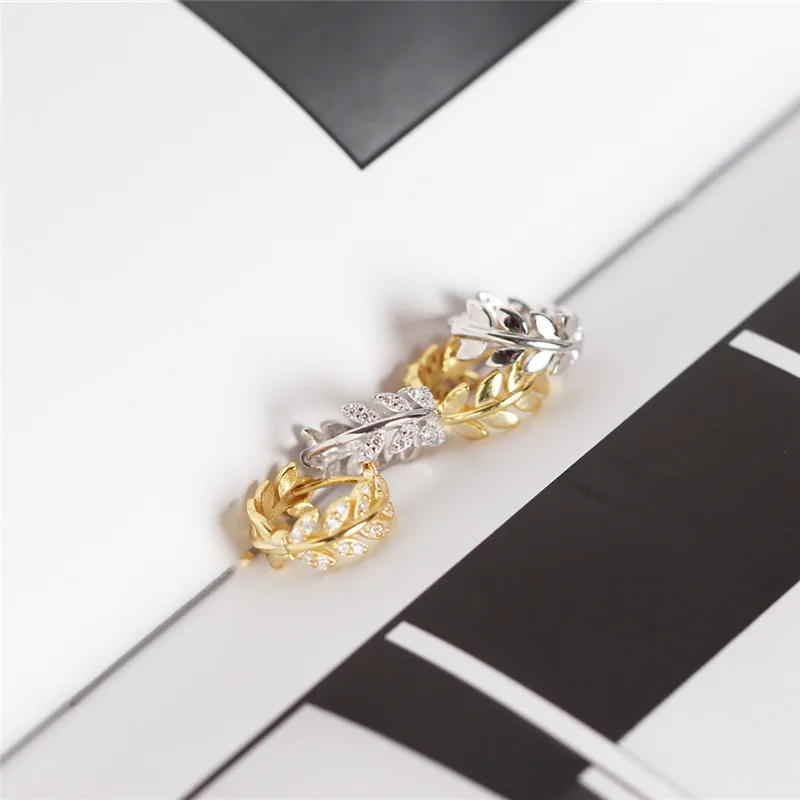 ying Vahine 925 Sterling Silver Exquisite Olive Leaf Stud Earrings for Women