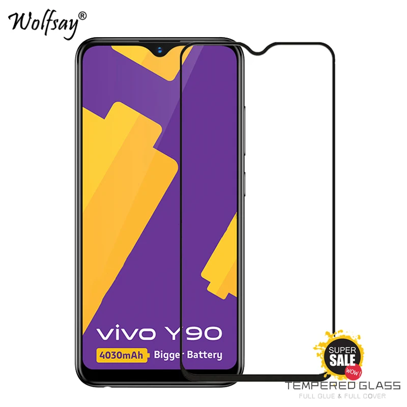 

Full Glue Cover Glass For Vivo Y90 Tempered Glass Screen Protector For Vivo Y90 Protective Phone Film For BBK Vivo Y90 Glass <