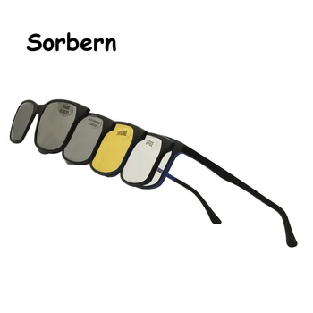 

Ultem Smoke Polarized Magnet Sunglasses Clip On Eyeglasses Men Square Mirrored Clip On Glasses Computer Prescription Eyeglasses