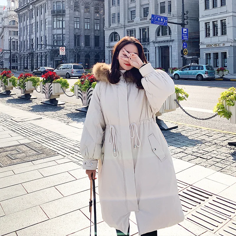 

Winter Large Fur Collar Workwear Women's 2019 Season New Style Mid-length Waist Hugging Slimming Thick Clothing Coat Fashion Cot