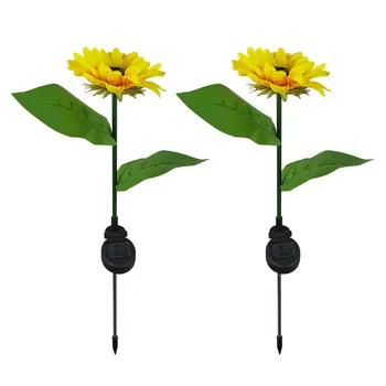 

6W Warm White LED Solar Sunflower Light IP66 Waterproof Garden Landscape Sensor lights Inground Lawn Path Lighting Decors