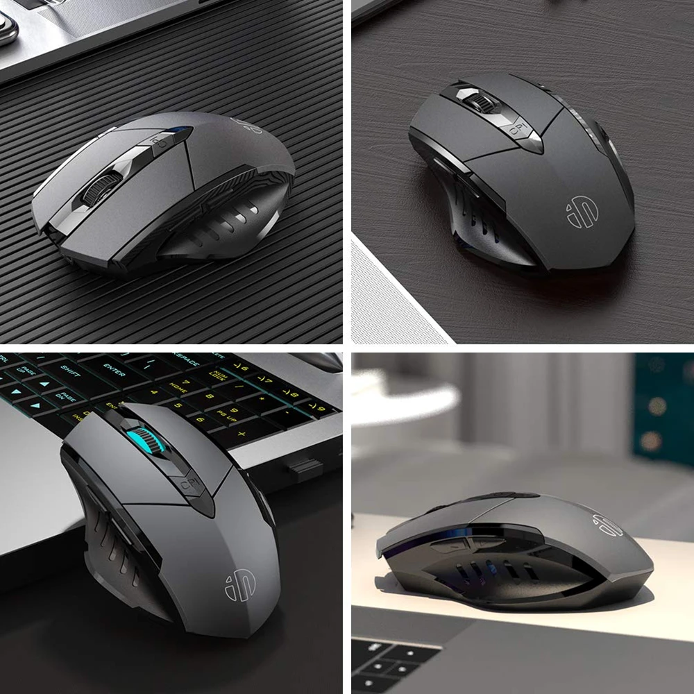 compatível com bluetooth mouse recarregável inphic sem fio mouse escritório mudo suporte computador portátil tablet smartphone universal